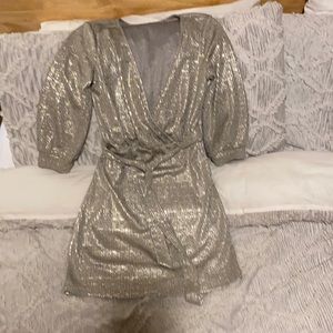 Silver and gold cocktail dress